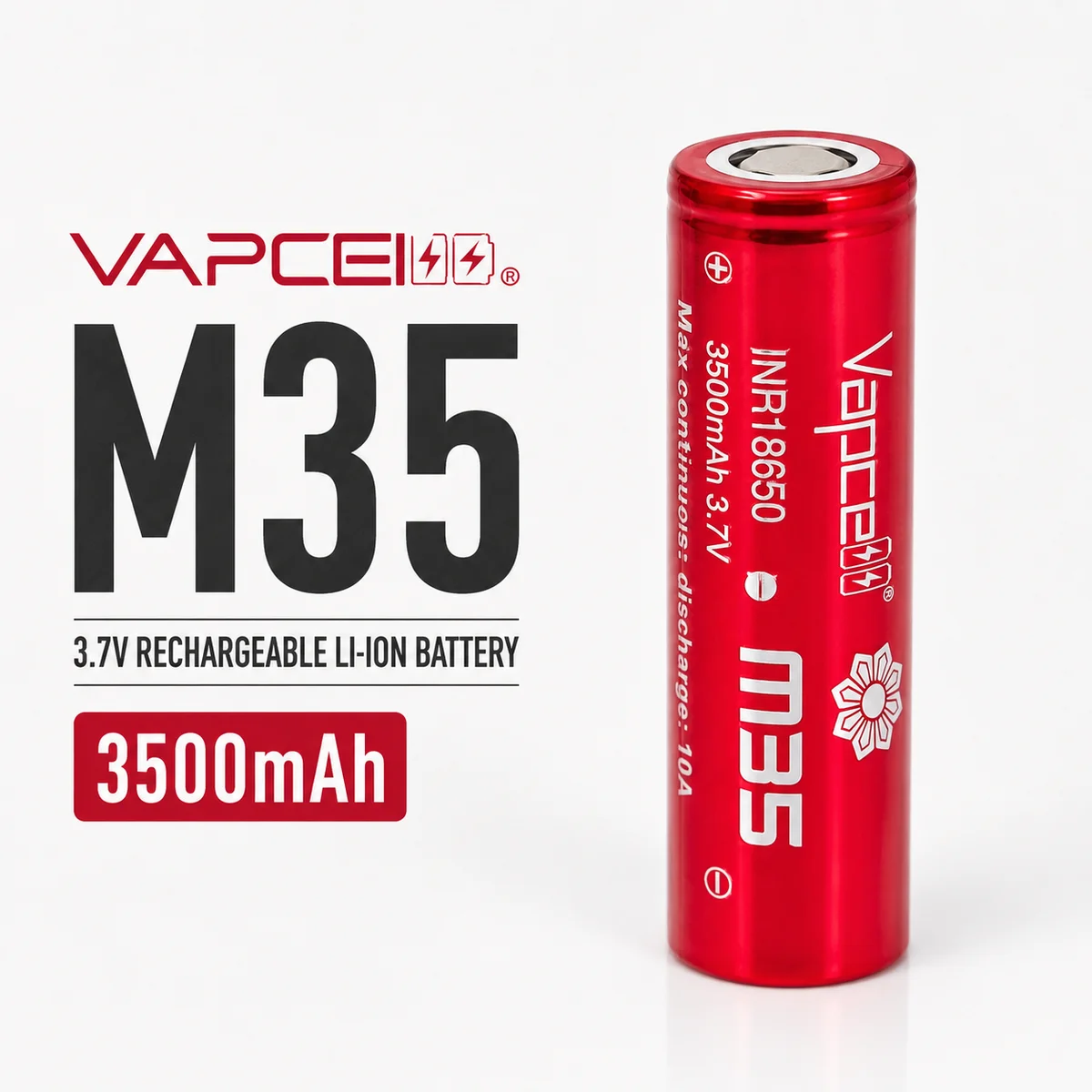 M35 18650 3500mAh 25A 3.7V HIGH CURRENT Rechargeable lithium Battery